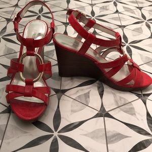 Pretty Red Patent Leather Wedges